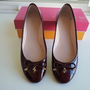 Kate Spade Willa Flats Dark Red SZ 9 with Box
